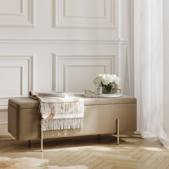 lola beige velvet storage ottoman cut out
