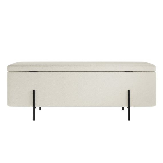 lola ivory boucle storage ottoman back