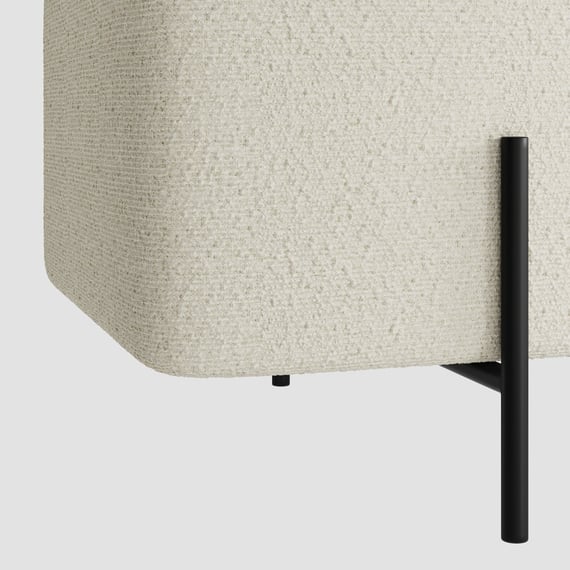 lola ivory boucle storage ottoman close up