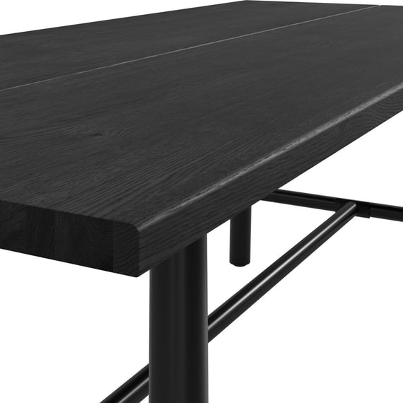 louie black dining table close up