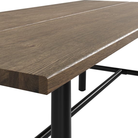 louie coffee wood dining table close up