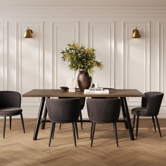 Louie Coffee Black Dining Table