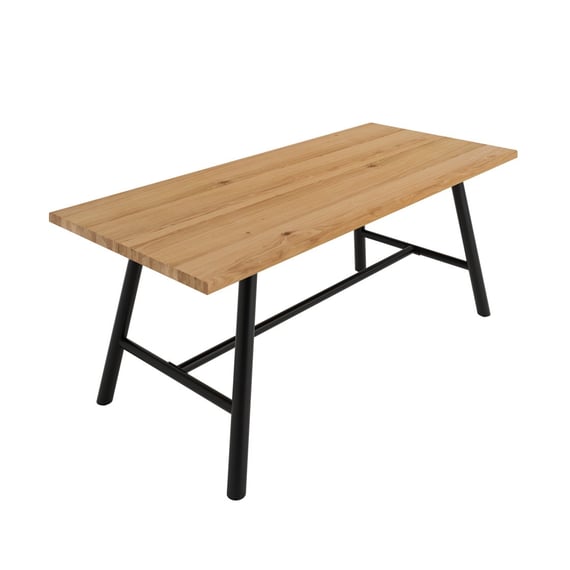 louie tawny oak dining table angle