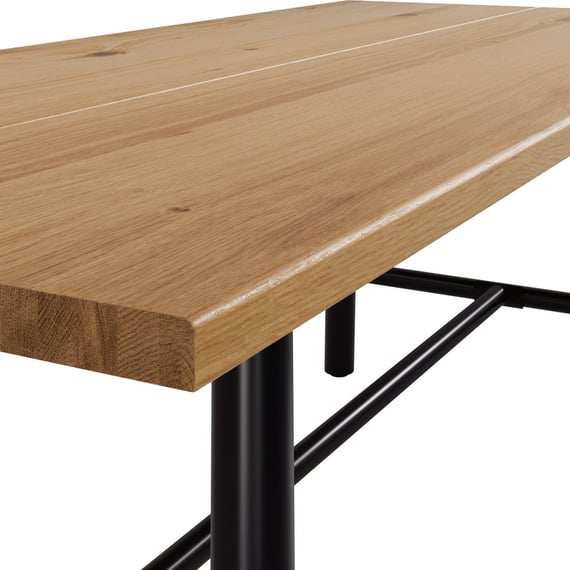 louie tawny oak dining table close up