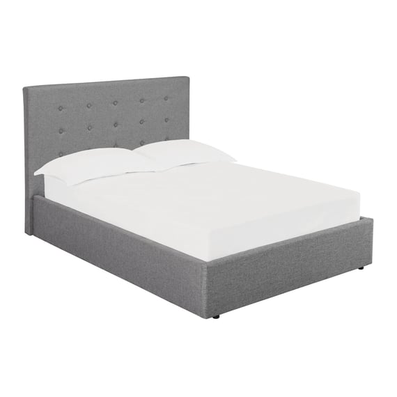 lucca grey 4ft6 double bed fabric frame