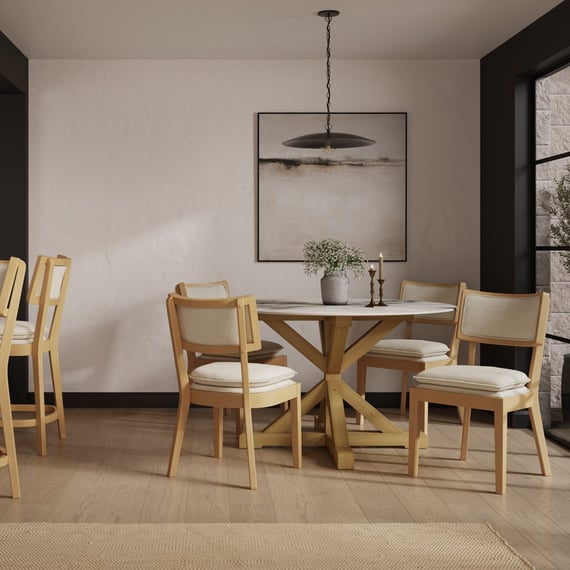 maggie frost oak dining chair room shot
