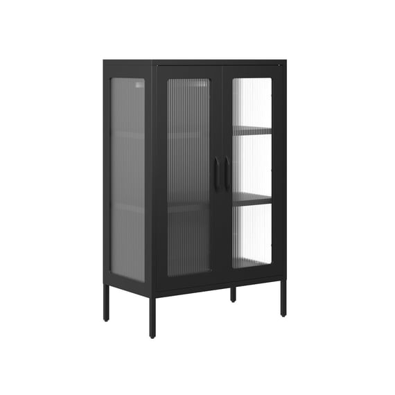 marsh black glass display cabinet angle