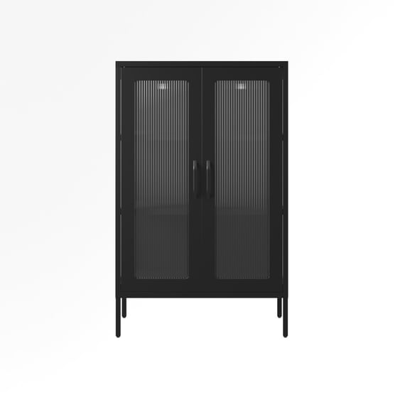marsh black glass display cabinet front