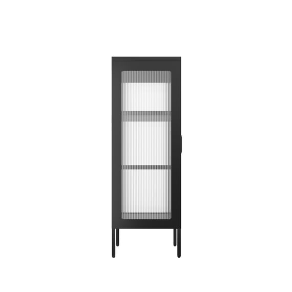 marsh black glass display cabinet side