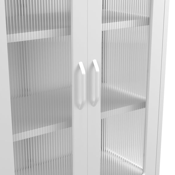 marsh white glass display cabinet close up