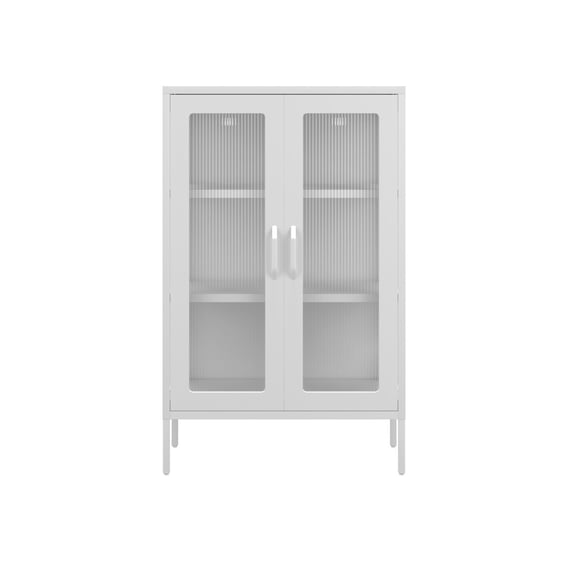marsh white glass display cabinet front
