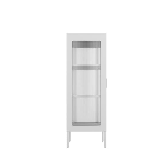 marsh white glass display cabinet side