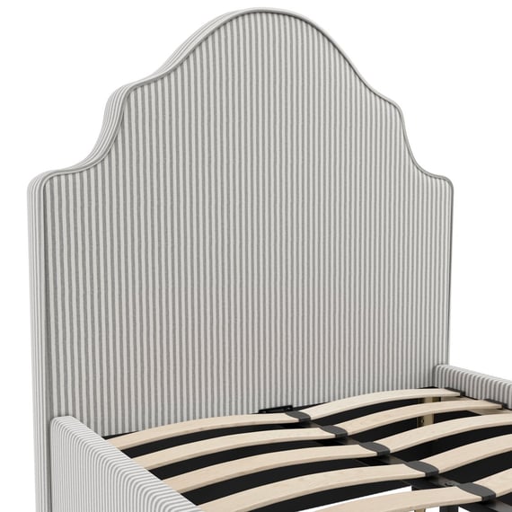 monterey grey stripe bed fabric close up