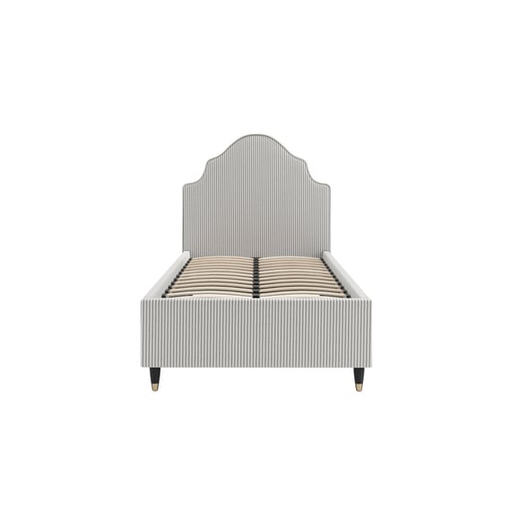 monterey grey stripe single bed front