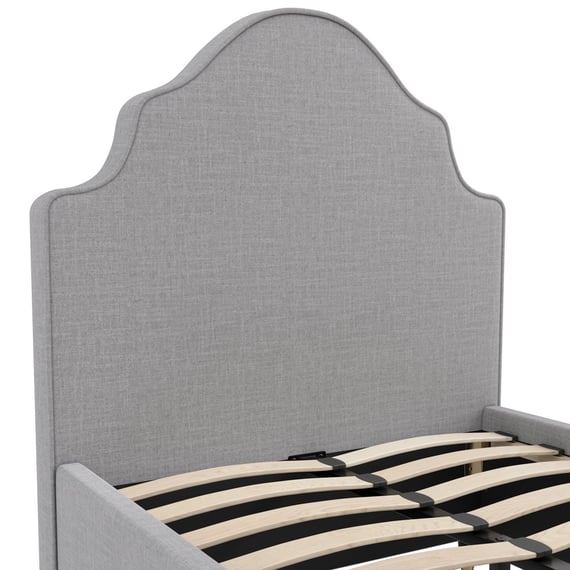 monterey light grey bed fabric close up