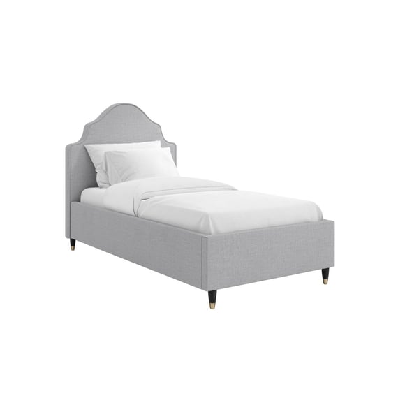 monterey light grey single bed dressed
