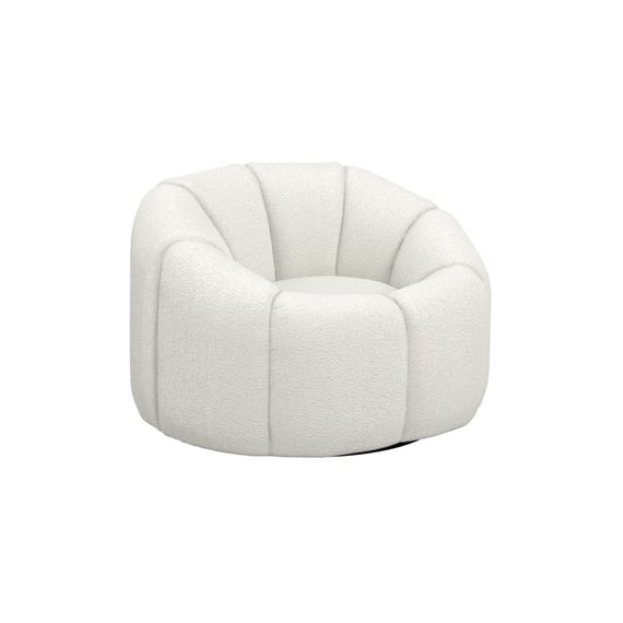 nao ivory boucle swivel chair angle