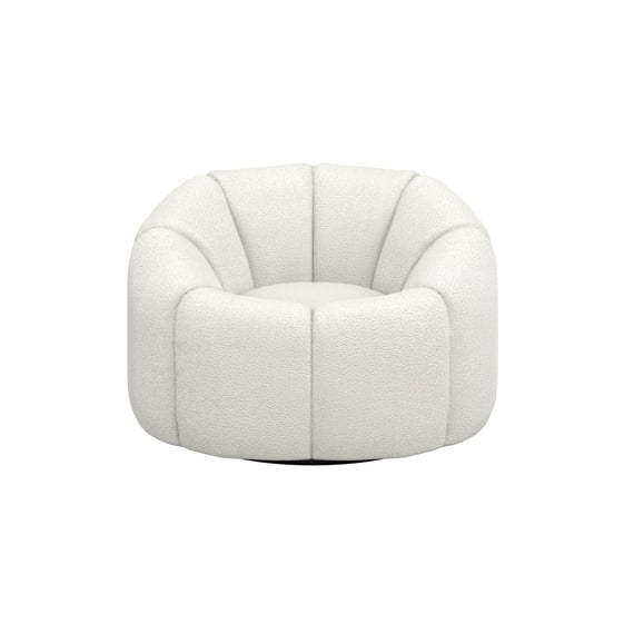 nao ivory boucle swivel chair front