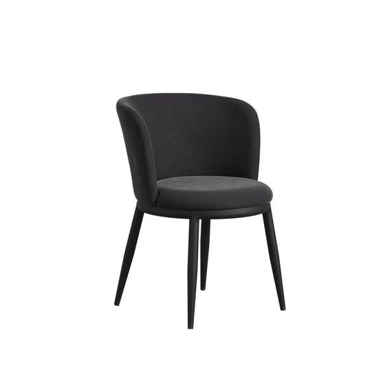 nova black velvet dining chair angle