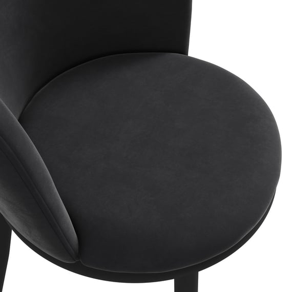 nova black velvet dining chair close up