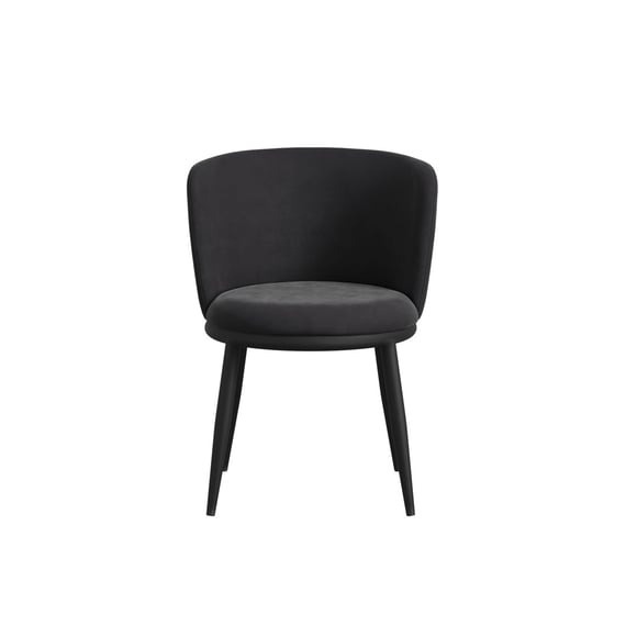 nova black velvet dining chair front