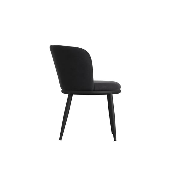 nova black velvet dining chair side