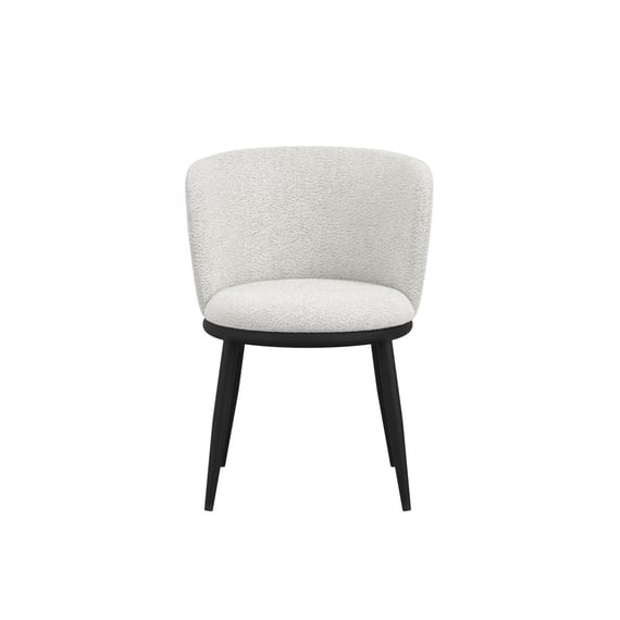 nova ivory boucle dining chair front detail