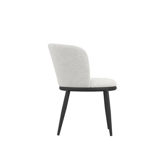 nova ivory boucle dining chair side