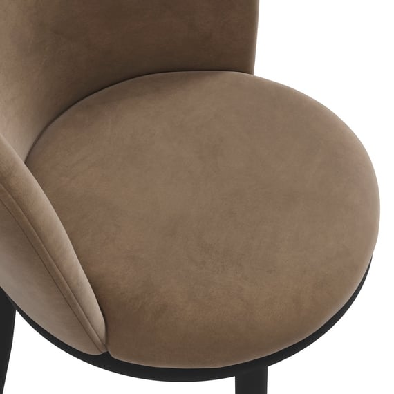 nova mole velvet dining chair close up