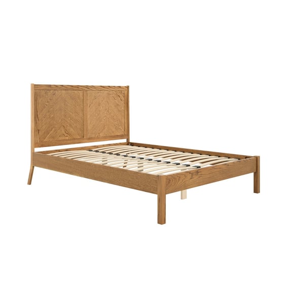 palms smoked oak double bed angle