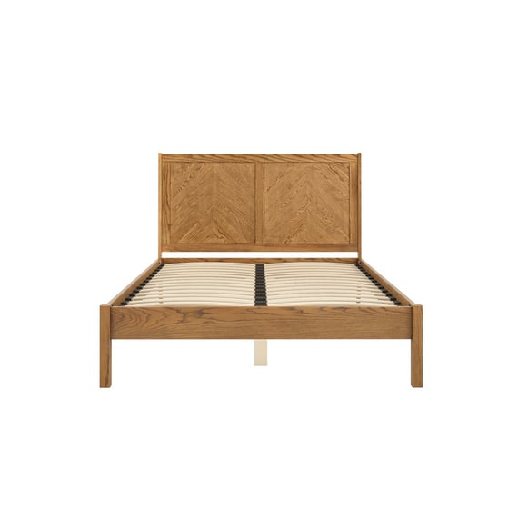 palms smoked oak king size bed front