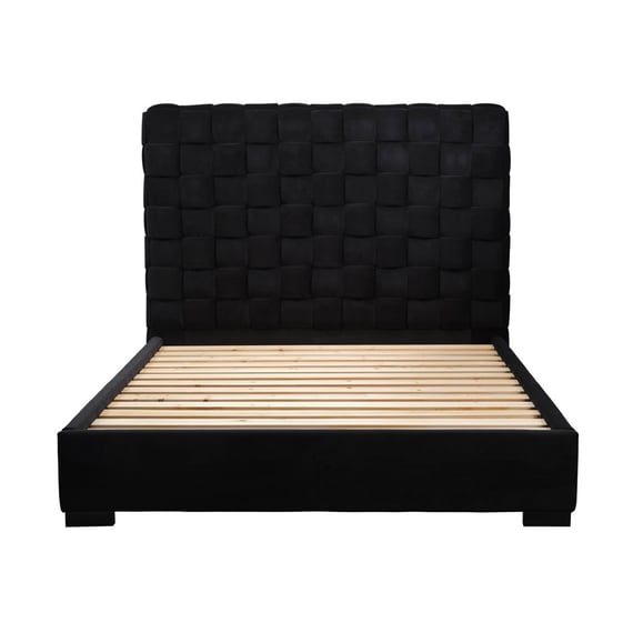 pasadena black upholstered king size bed front