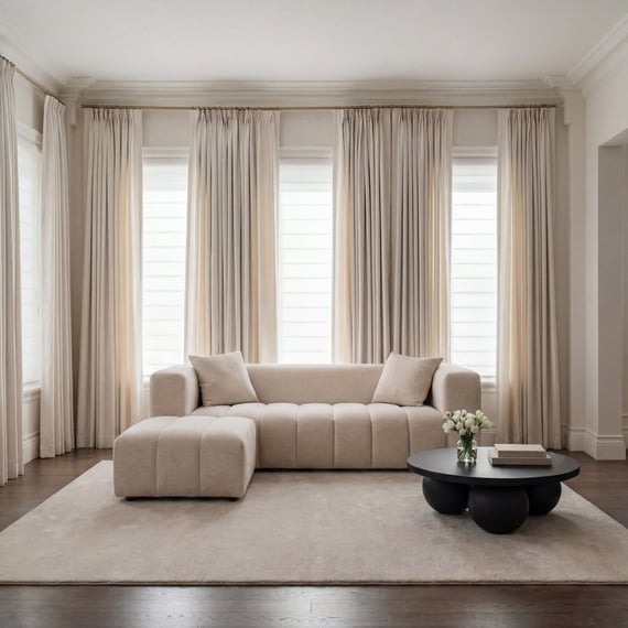 peninsula oyster sofa with pouffe chaise room