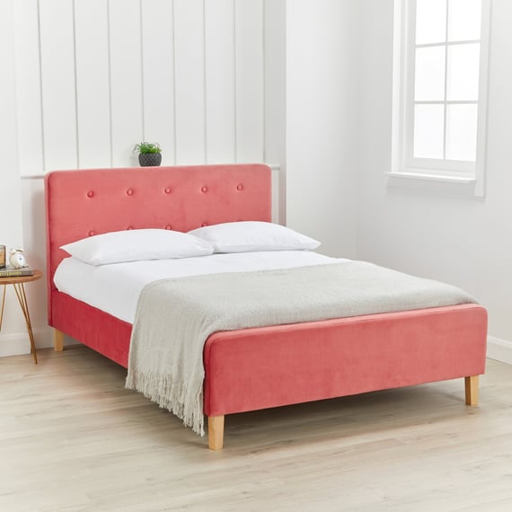 pierre coral double bed frame light bedroom