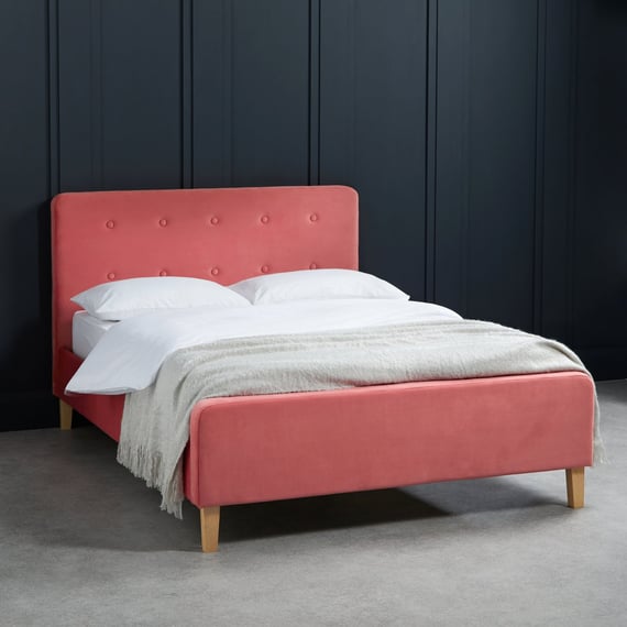 pierre coral double kingsize bed dark room angle