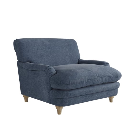 plumpton denim blue weave armchair angle