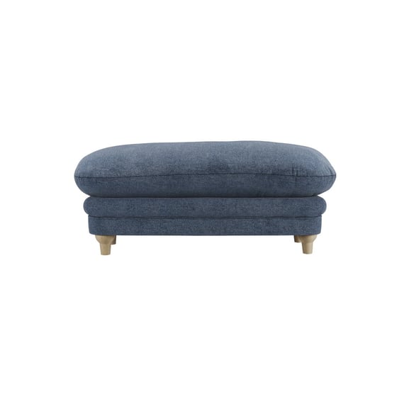 plumpton denim blue weave footstool front