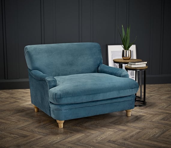 Plumpton Chair Peacock Blue Velvet