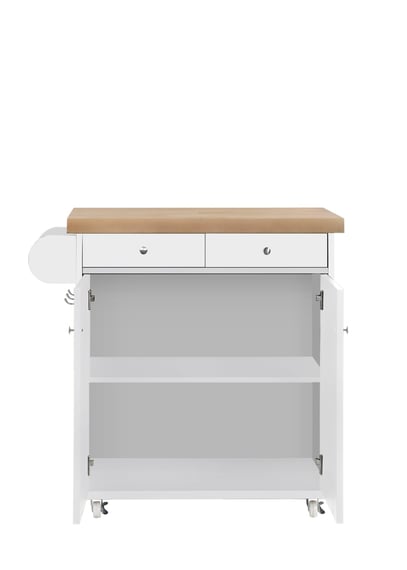 portland white kitchen island natural top angle