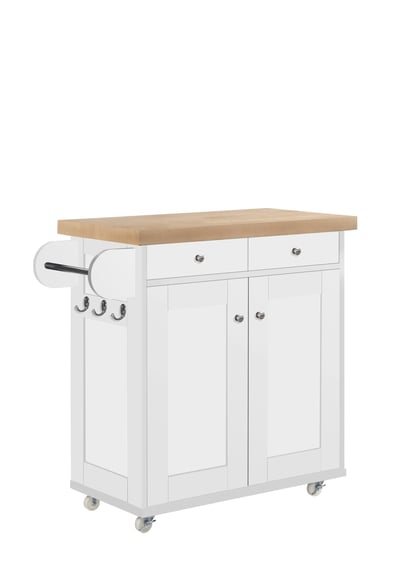 portland white kitchen island natural top