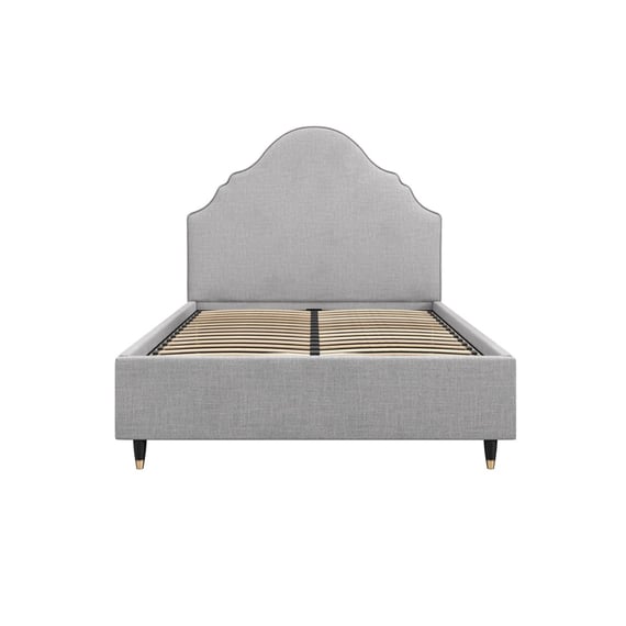 quince light grey upholstered bed front