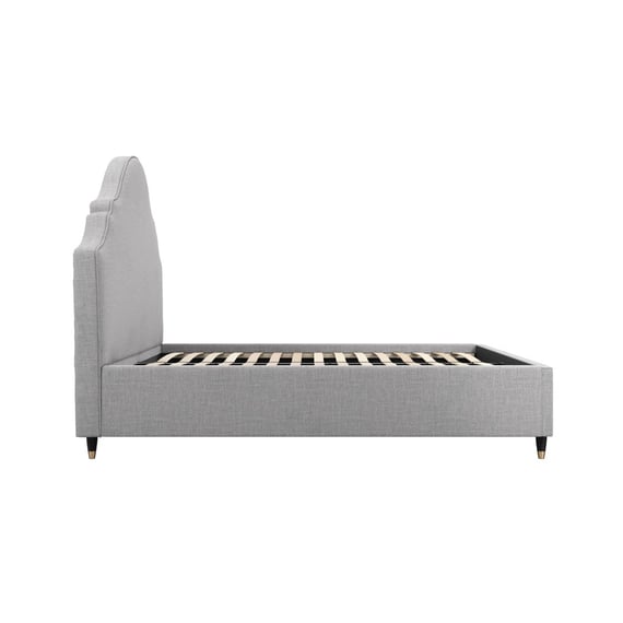 quince light grey upholstered bed side