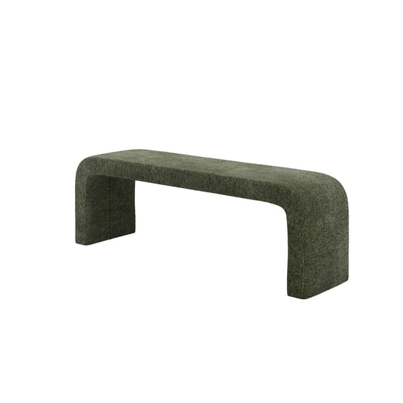 ren basil green boucle bench angle