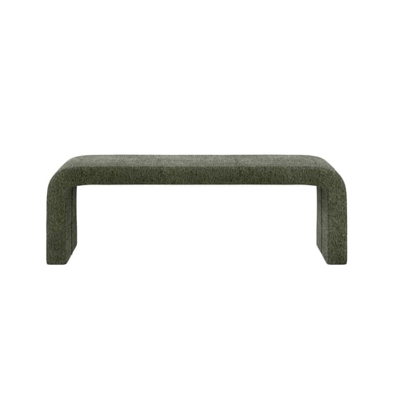 ren basil green boucle bench front