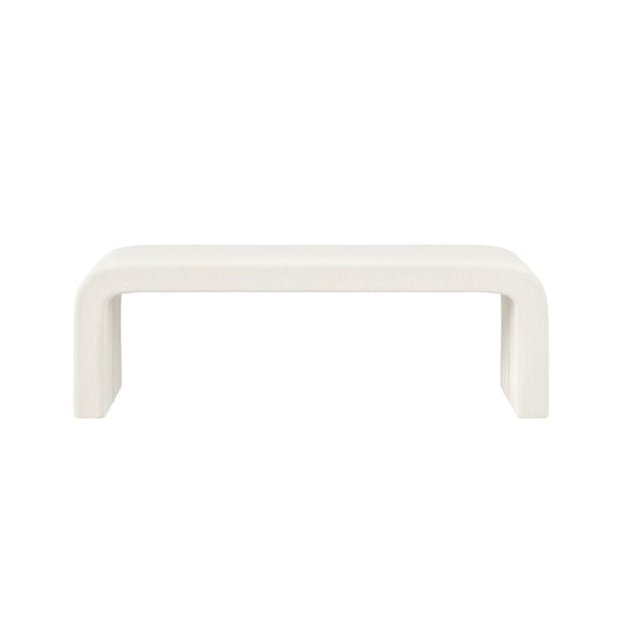 ren daisy white boucle bench front