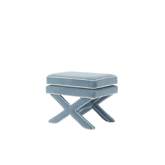rhode ice blue velvet stool angle