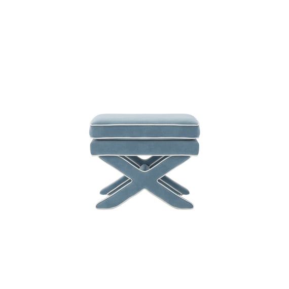rhode ice blue velvet stool back