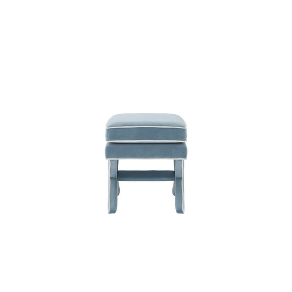 rhode ice blue velvet stool side