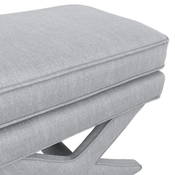 rhode light grey linen stool close up