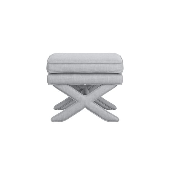 rhode light grey linen stool front